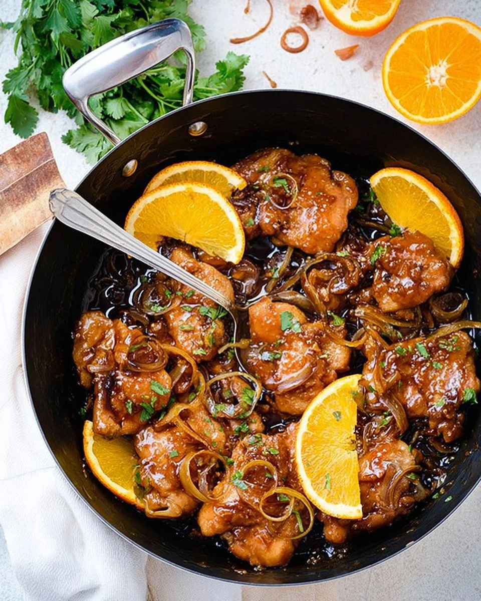 Delicious Asian Glazed Orange Chicken served with steamed rice and vegetables