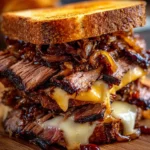 Delicious BBQ brisket melts with tender brisket and melted cheese