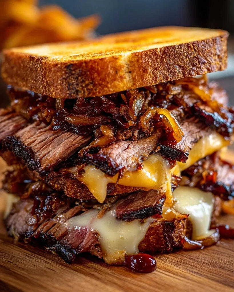 Delicious BBQ brisket melts with tender brisket and melted cheese