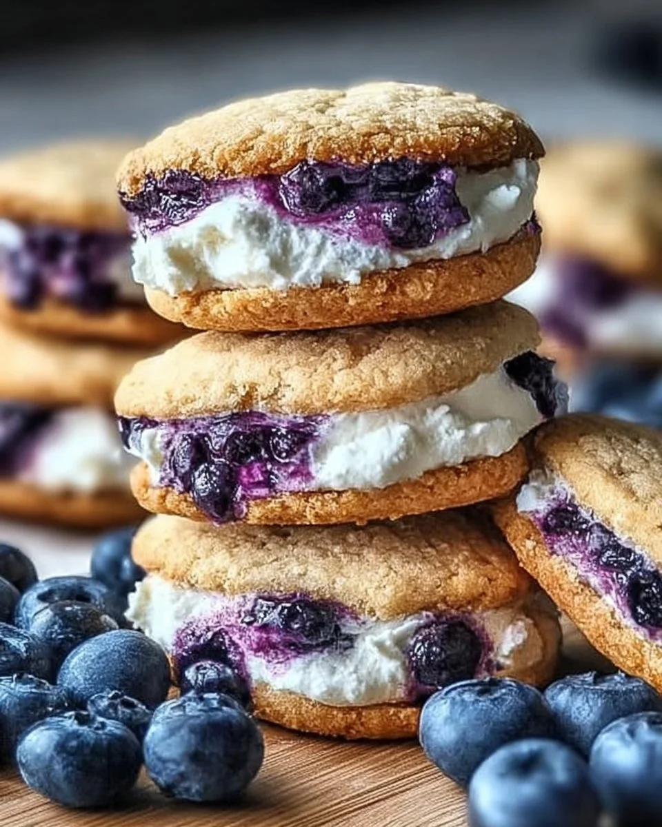 Tasty blueberry cheesecake cookies on a dessert plate