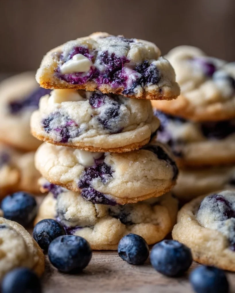 Delicious protein-packed blueberry cheesecake cookies ready to enjoy