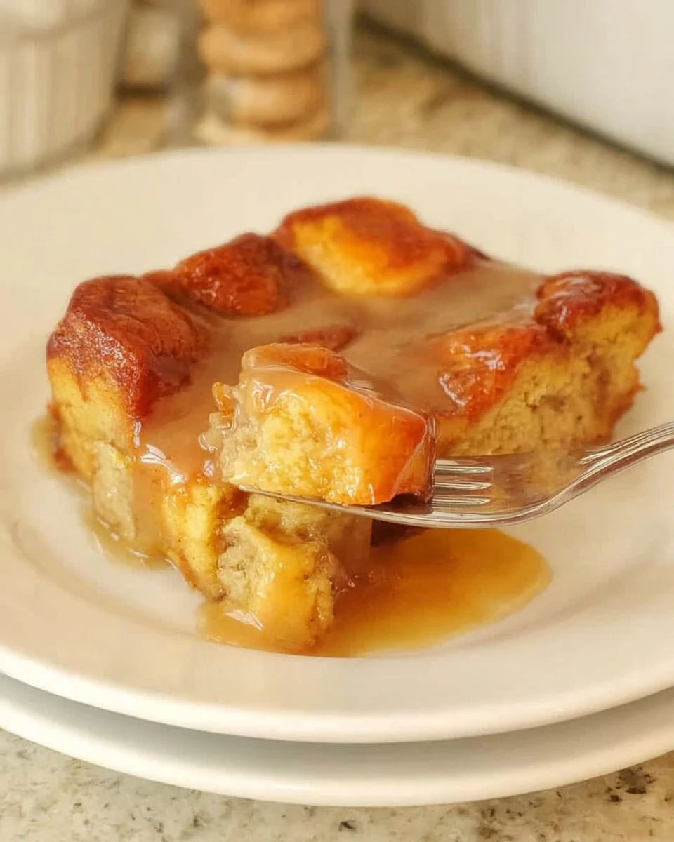 Heart-healthy bread pudding served in a bowl with a spoon, topped with fruit.