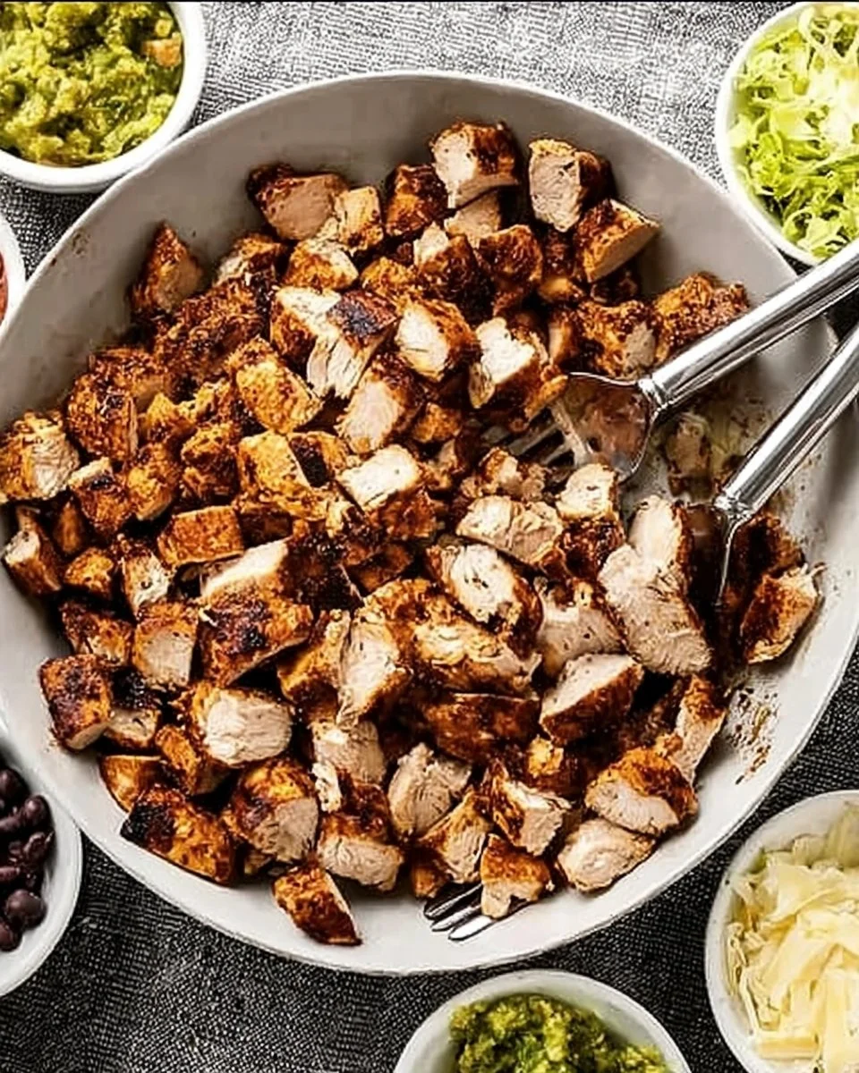 Grilled Chipotle Chicken served with rice and beans for a high protein meal.