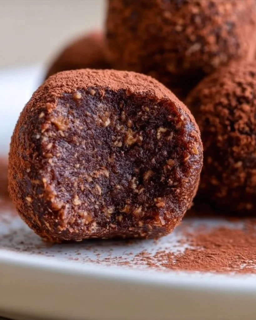 Delicious Chocolate Espresso Fig Balls made with rich chocolate and figs