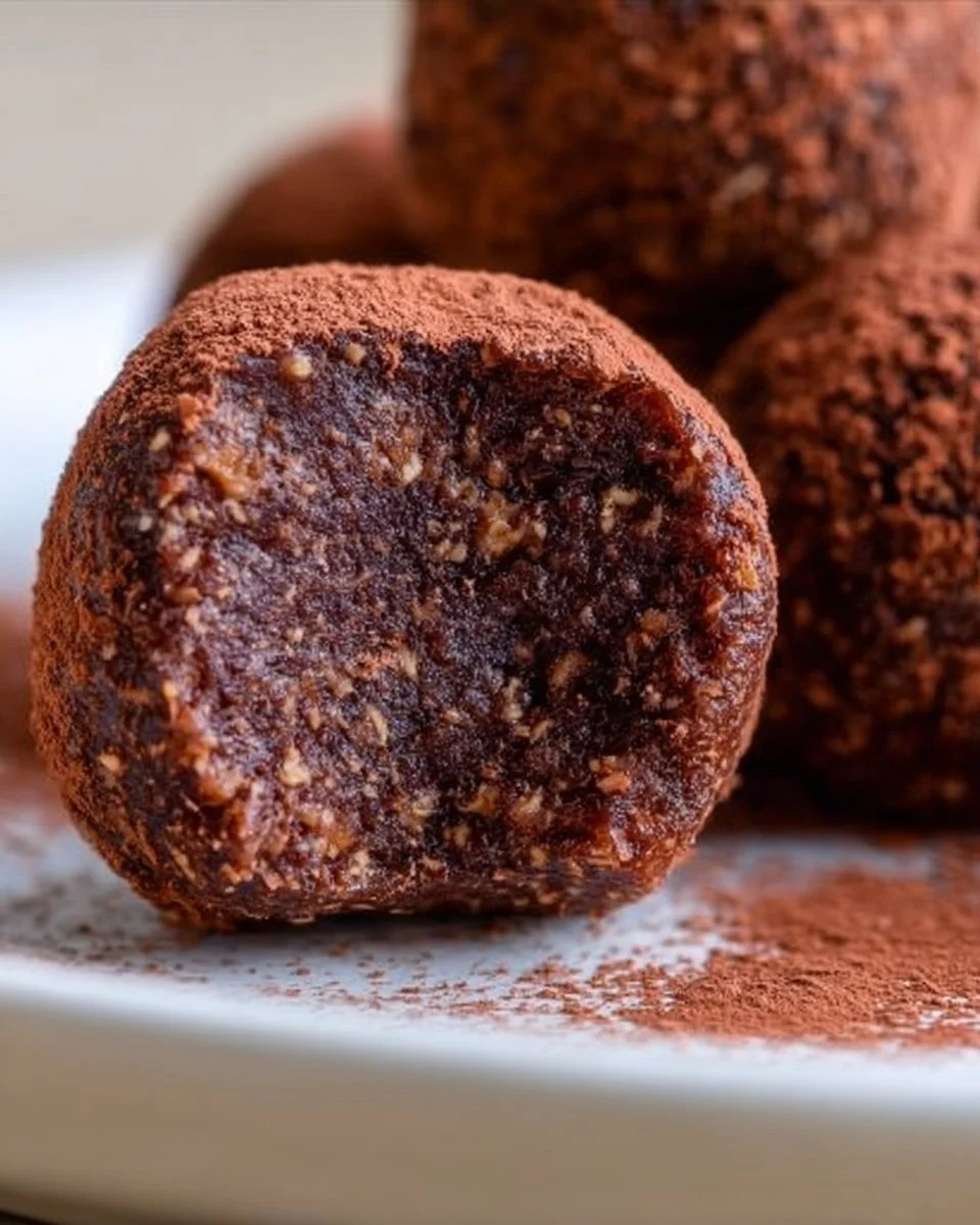 Delicious Chocolate Espresso Fig Balls made with rich chocolate and figs