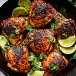 Delicious cilantro lime chicken dish garnished with fresh herbs