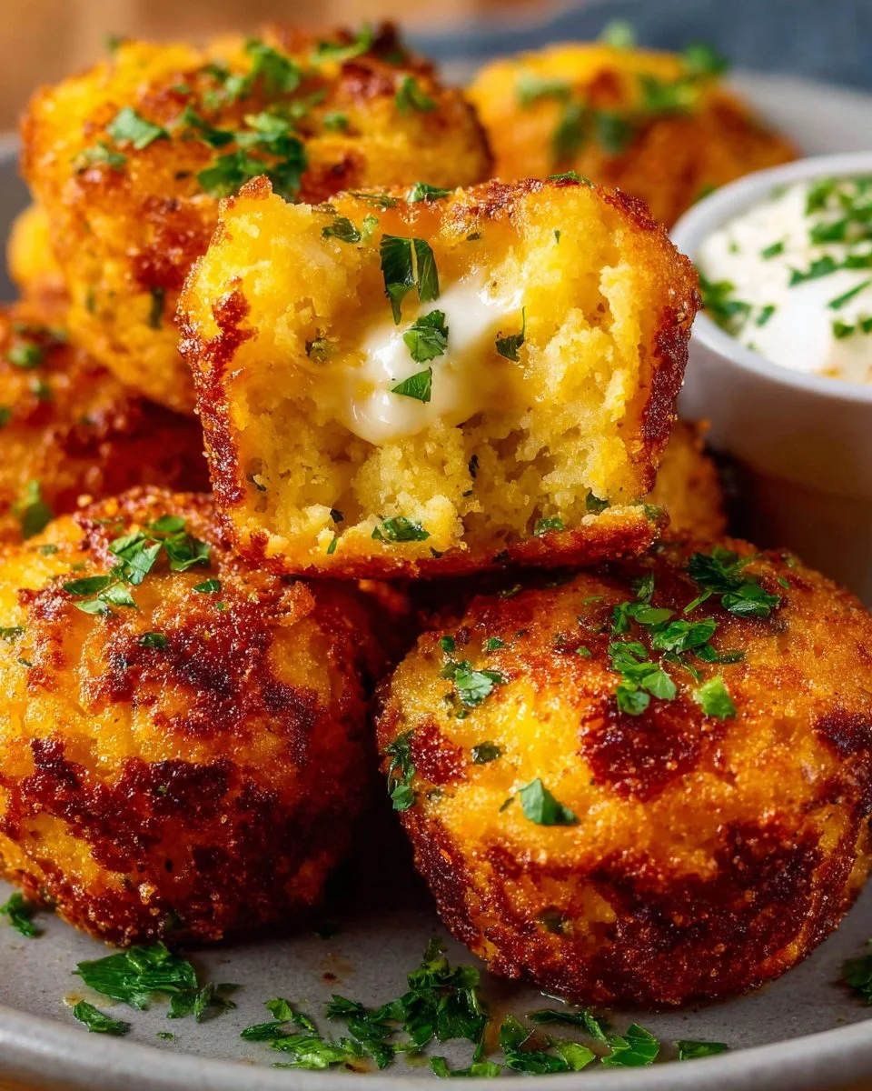 Delicious cornbread poppers served as a snack or appetizer