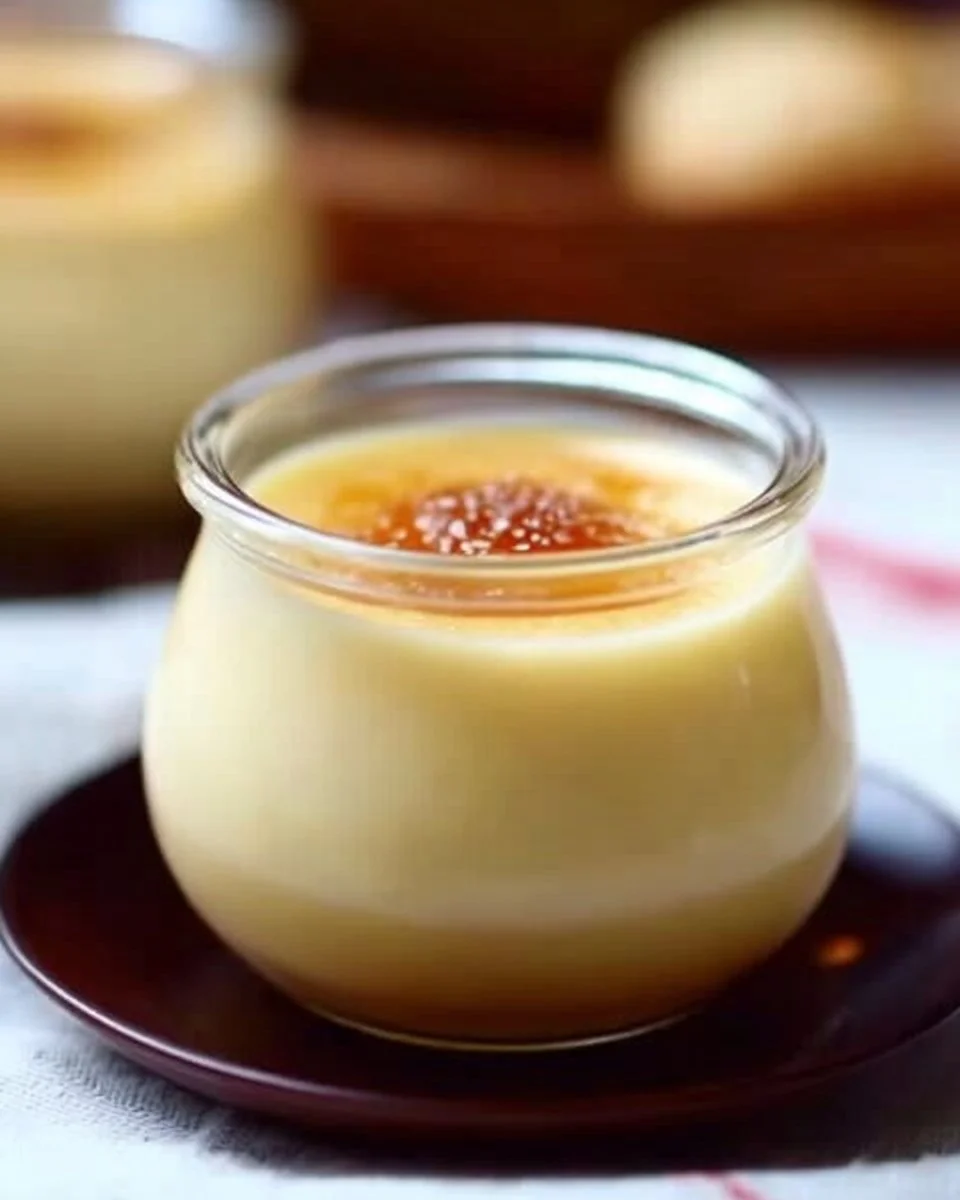 Delicious creamy Japanese custard pudding served in a bowl