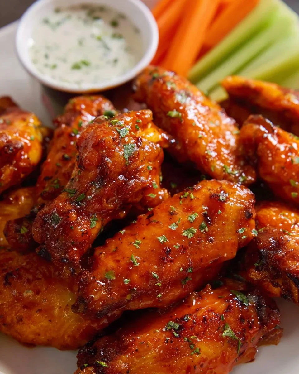 Crock Pot chicken wings in a savory sauce, ready to be served.