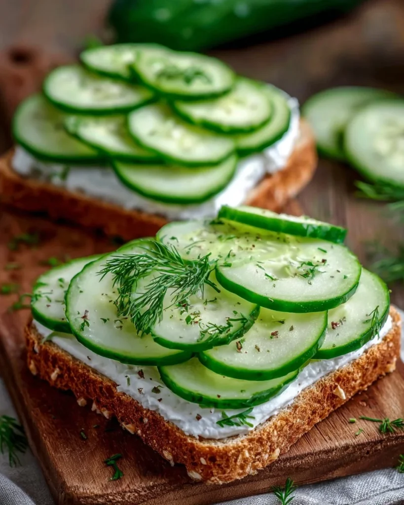 Delicious cucumber sandwiches served on a platter for afternoon tea.