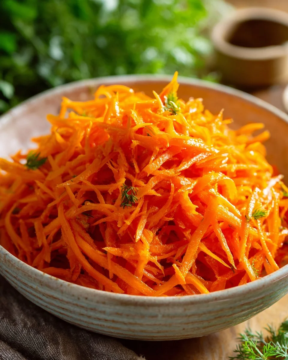 Fresh carrot salad with colorful vegetables in a bowl