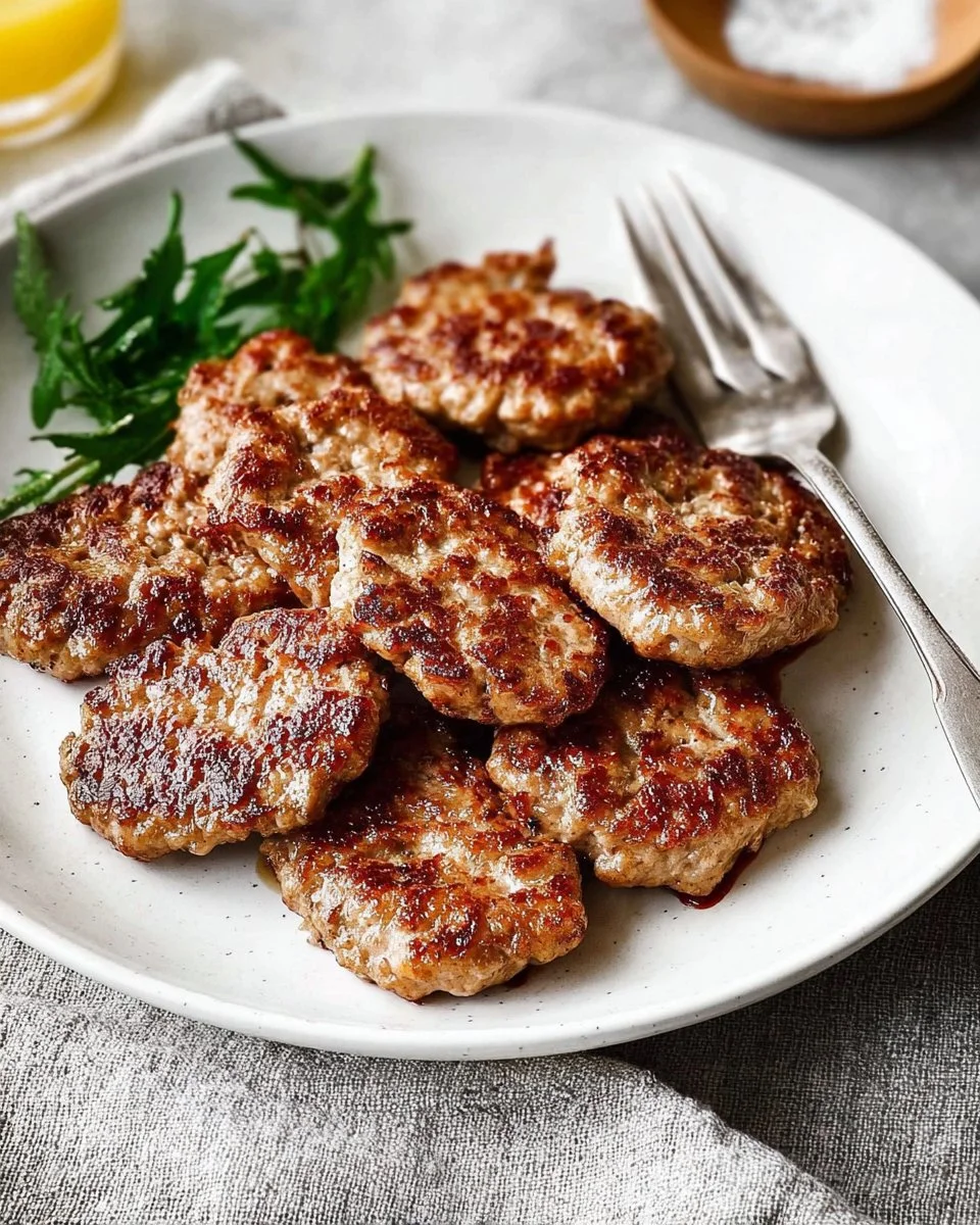 Delicious homemade chicken breakfast sausage on a plate