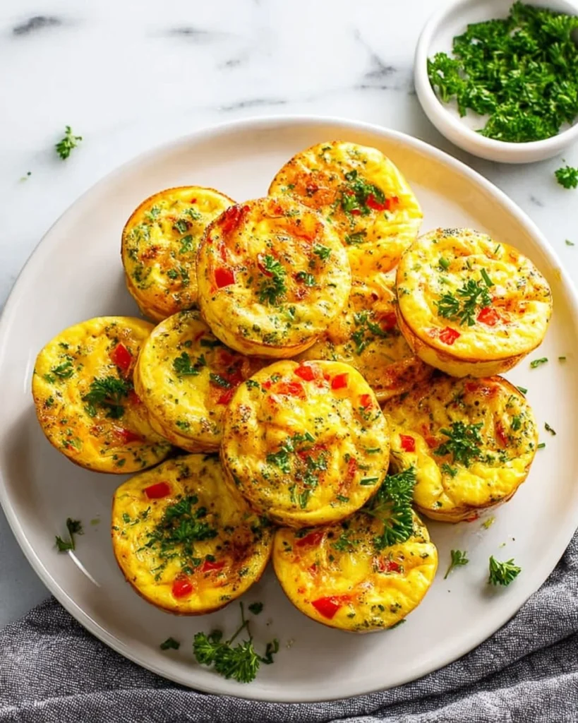 Delicious homemade egg muffins with vegetables and cheese