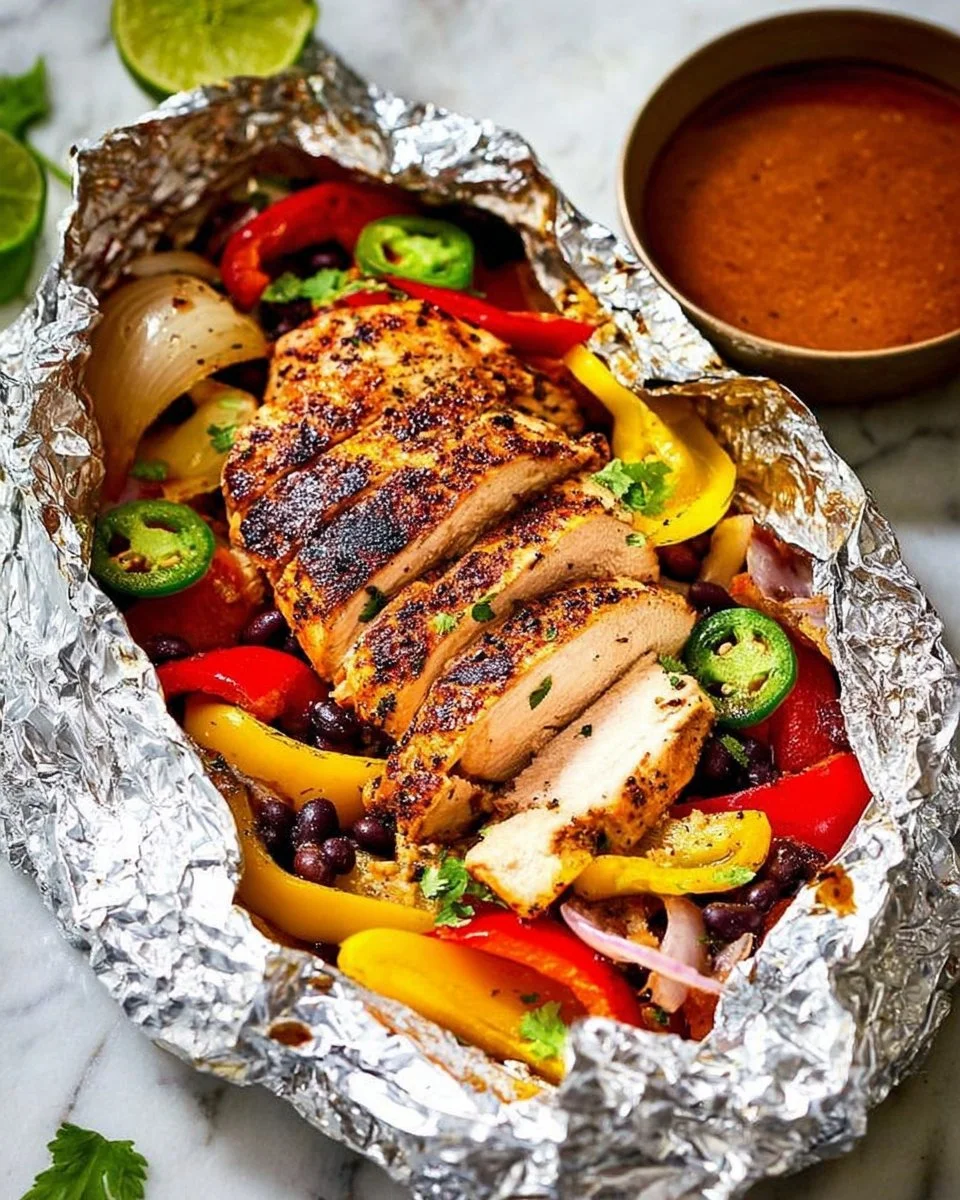 Delicious foil packet chicken with vegetables ready for baking