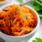 Freshly made French Carrot Salad with vibrant colors and healthy ingredients