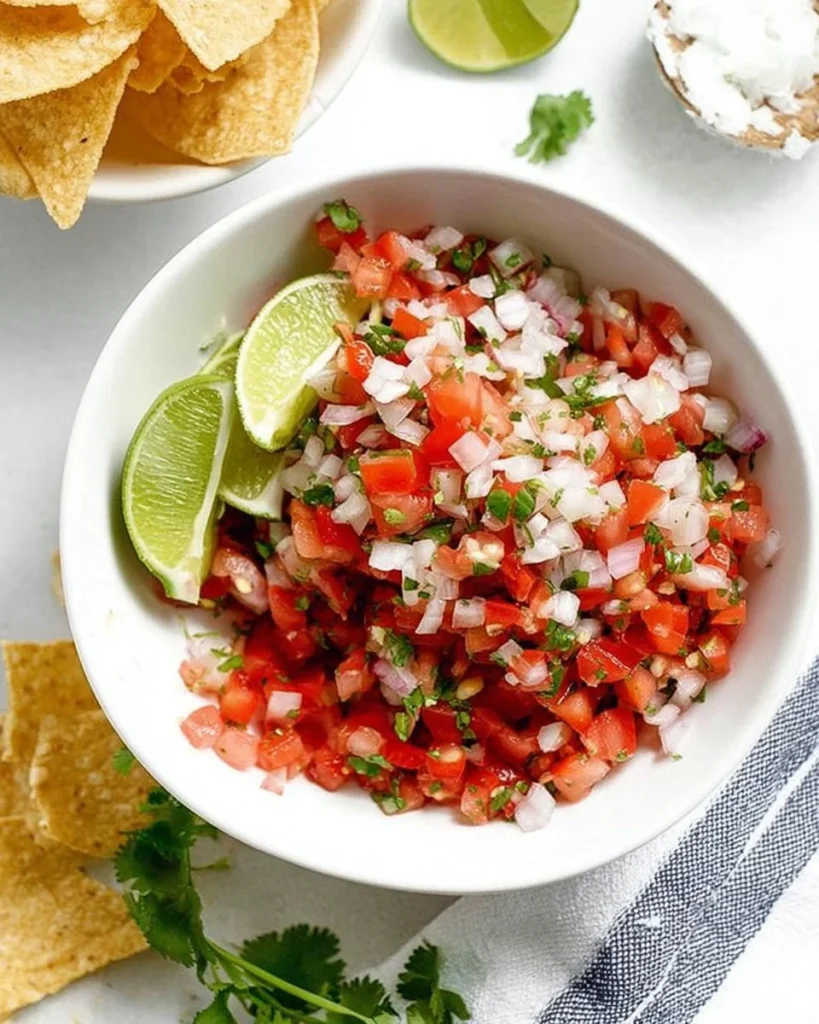 Bowl of fresh Pico de Gallo with tomatoes, onions, and cilantro