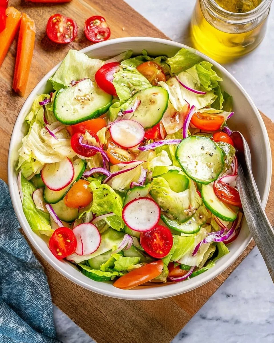 Colorful garden salad with fresh vegetables for healthy meal prep