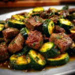 Quick and easy Garlic Butter Steak Bites cooked in a skillet