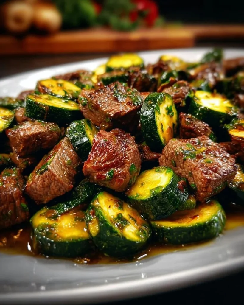 Quick and easy Garlic Butter Steak Bites cooked in a skillet