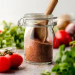 Gluten-free taco seasoning in a small bowl with spices and herbs