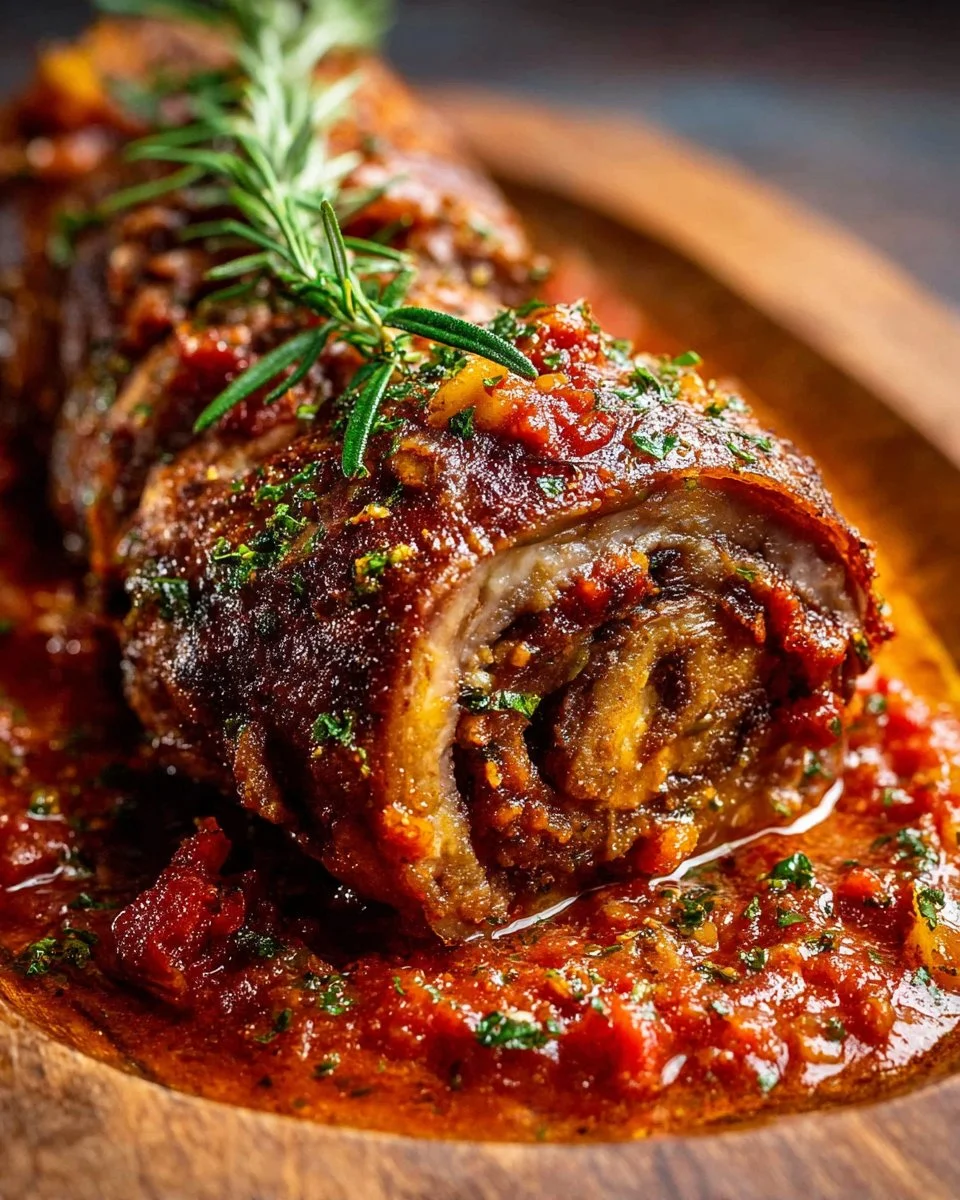 Giada’s delicious Braciole recipe featuring meat rolls and rich fillings.