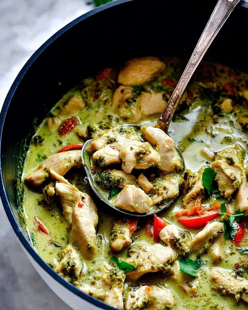 Ginger Chicken with Coconut Milk served in a bowl, garnished with herbs.