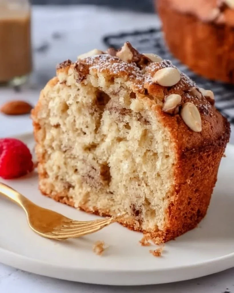 Delicious Greek yogurt cake topped with fresh berries and mint leaves
