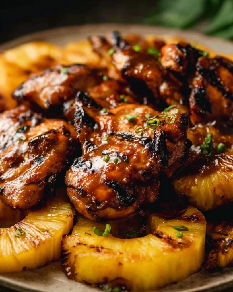 Grilled Huli Huli Chicken marinated in a sweet and savory sauce