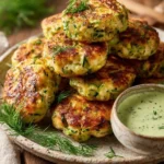 Healthy high protein chicken zucchini poppers fresh out of the oven