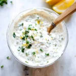 Delicious homemade tartar sauce in a bowl ready for family meals.
