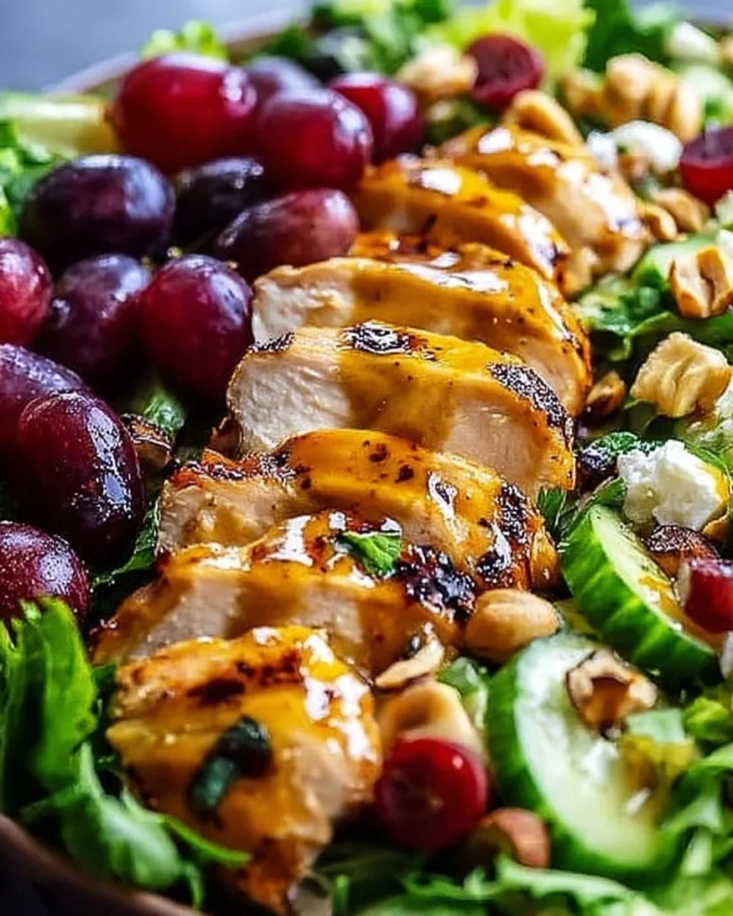 Delicious Honey Mustard Chicken Salad served in a bowl