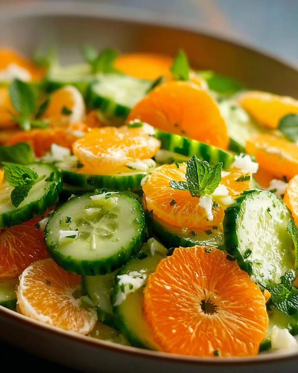 Irish Flag Clementine Cucumber Salad with vibrant colors and fresh ingredients