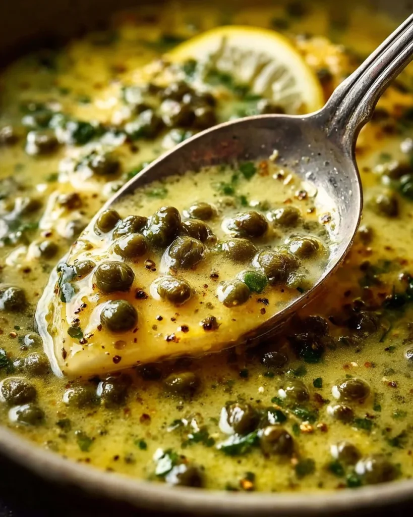 Delicious lemon caper sauce drizzled over a healthy dish