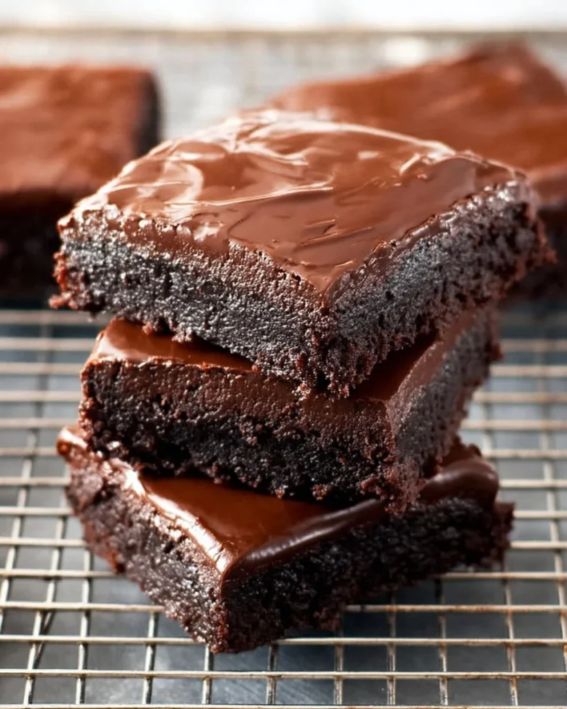 Delicious Lunch Lady frosted brownies served on a plate