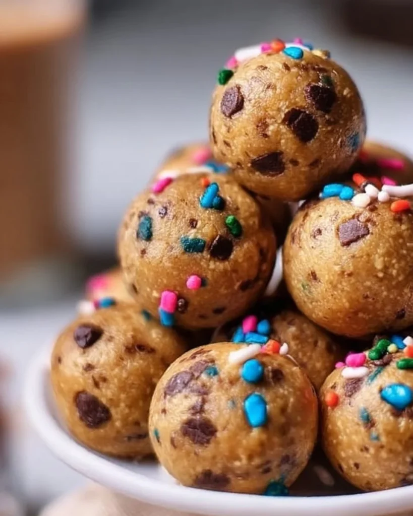 No Bake Cake Batter Protein Balls loaded with protein and flavor
