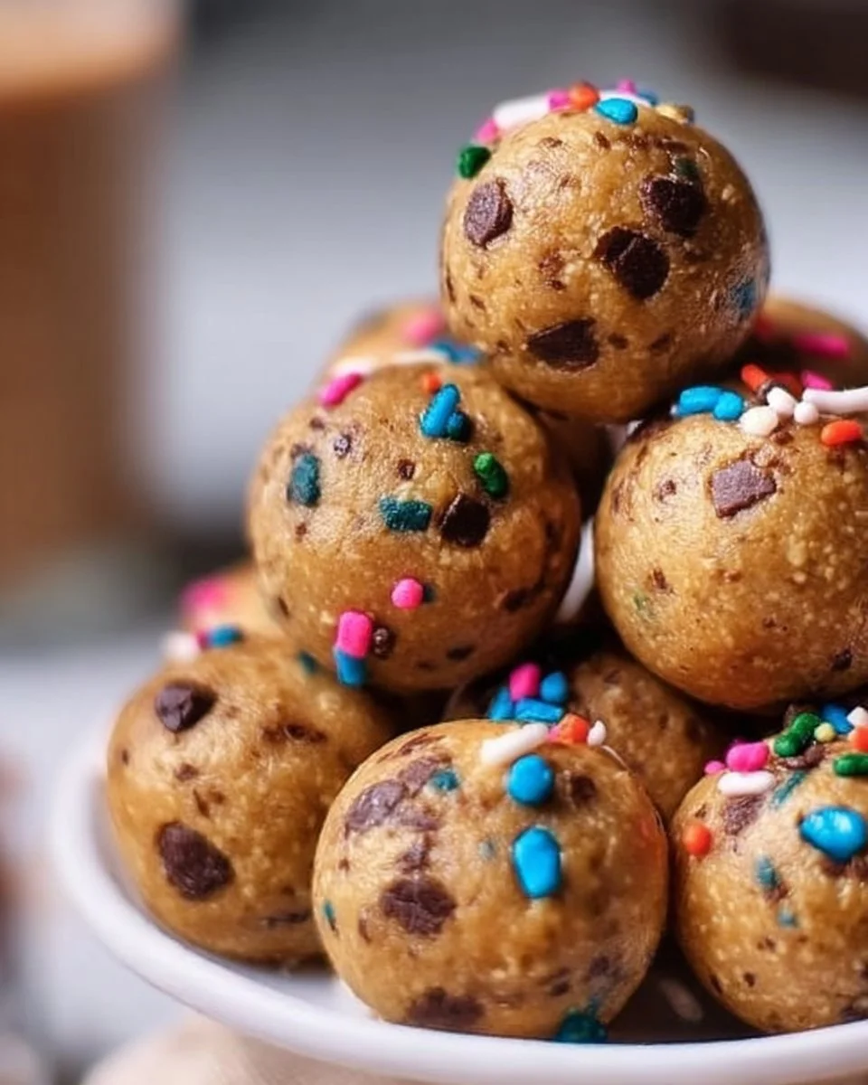 No Bake Cake Batter Protein Balls loaded with protein and flavor