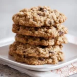 Delicious homemade oatmeal chocolate chip cookies on a baking tray