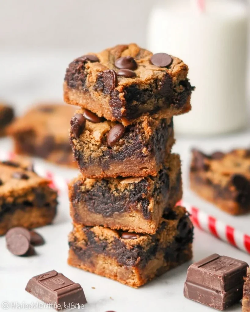 Delicious Peanut Butter Brookies, combining brownies and cookies in one treat