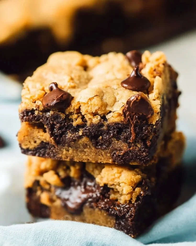 Delicious Peanut Butter Brookies fresh out of the oven, perfect for families.
