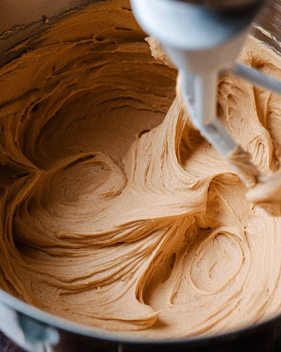 Delicious peanut butter frosting on a cupcake