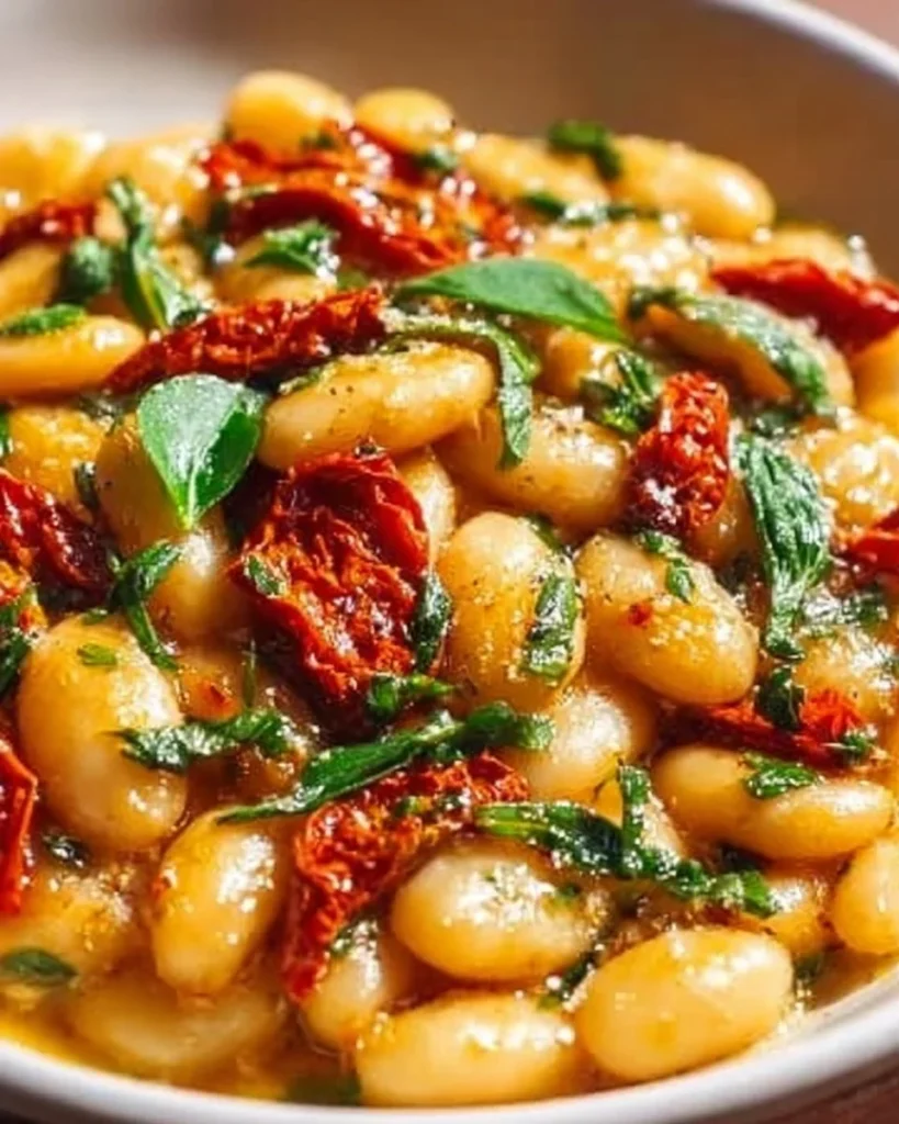 Delicious one pot marry me butter beans dish ready to serve