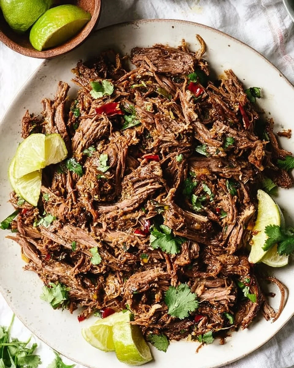 Delicious slow cooker barbecue dish served on a plate with sauce