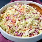 Bowl of creamy Southern coleslaw recipe with fresh cabbage and dressing