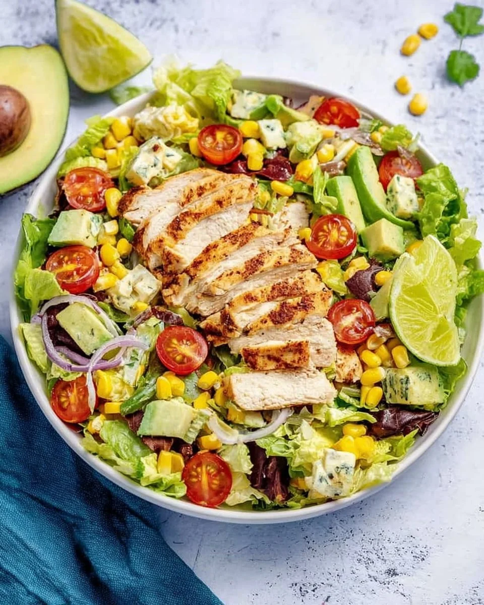 Delicious Southwest Chicken Salad served in a bowl with vibrant ingredients