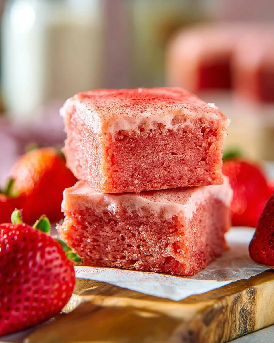 Delicious strawberry brownies served on a plate for a healthy dessert option
