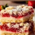 Delicious strawberry shortcake bars served on a plate