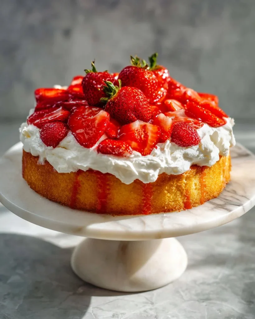 Heart-healthy Strawberry Shortcake cake recipe for busy families