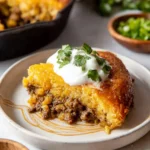 Delicious homemade Tamale Pie served in a vibrant dish