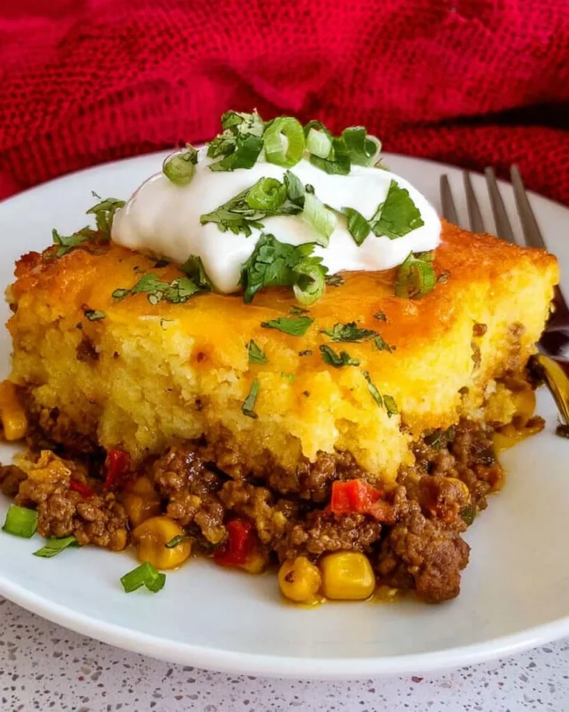 Delicious and hearty Tamale Pie ready to serve, perfect for busy families.