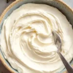 3 ingredient cream cheese frosting without butter in a bowl